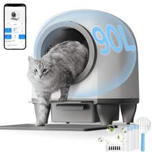 DEVOKO Self-Cleaning Cat Litter Box XXL 100L, Automatic Cat Litter Box With Waste Bags, App Controlled Electric Cat Litter Box - White - View 8