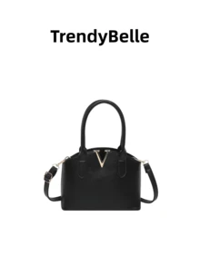1pc New Fashionable V-Shaped Handbag, Versatile Minimalist Shoulder & Crossbody Bag - Black - View 11