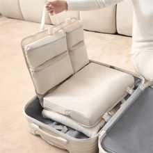 7 in 1 Reise-Aufbewahrungstaschensatz, Gepäckorganizer Taschen mit großer Kapazität, tragbare Kulturtasche Kosmetiktasche Kleidung Schuh Aufbewahrungstasche mit Fächern, Reiseaccessoires - Übersicht 4