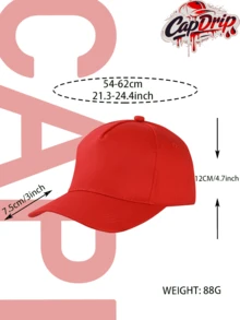 1pc Red Unisex Von-Dutchs Print Baseball Cap, Sun Hat, Curved Brim, Dad Cap. Suitable For Daily Use And Outdoor Activities. Outdoor Adjustable Sun Cap. Spring-Summer Travel, Tourism, Beach Vacation Hat. - Red - View 4