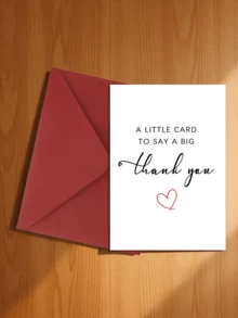 1pc Universal Thank You Card With White Envelope - "Simple Words, Endless Gratitude" | 4.7*6.7 Inches | Suitable For Family/Colleagues/Teachers/Friends, Minimalist Practical Design, Appropriate Size - A - View 5
