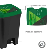 HOMYGO - 23L Pedal Trash Can For Recycling | Kitchen Bin For Paper, Organic, Plastic, And Glass Sorting - View 4