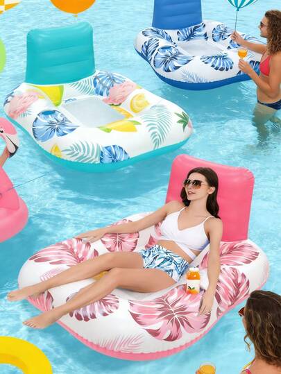 Ghế phao nổi nhiều màu sắc có tựa lưng và giá để cốc, ghế thư giãn thoải mái cho hồ bơi, bãi biển. Chất liệu dày dặn bền chắc, thiết kế lưới thoáng khí, hoàn hảo cho chụp ảnh kỳ nghỉ, tiệc bể bơi, các hoạt động dưới nước tại khách sạn và những niềm vui mùa hè.