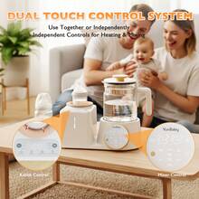 YunBaby 2-In-1 Baby Bottle Warmer & Formula Kettle, Waterless Bottle Warmer With Bidirectional Milk Mixer/Shaker For Even Heating & Nutrient Preservation, 44oz Large Capacity Smart Touchscreen Electric Kettle With Precise Temperature Control, Sterilizing, Keep Warm, Fits All Bottles (Glass, Plastic, Silicone) - US A Type Plug(110-127V) - View 7