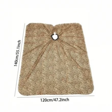 可调节豹纹美发沙龙披肩，专业理发师美发配件 - 彩色 - 查看 7