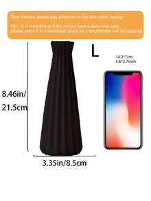 Minimalist Pleated Resin Vase, Matte Black Striped Vase, Modern Nordic Home Decor Suitable For Living Room, Bookshelf, Tabletop And Entryway, Ideal Housewarming Gift, Fashionable Accent For Succulents, Dried Flowers And Fresh Flowers, Perfect For Minimalist And Industrial Interior Styles - Conical Vase - View 14
