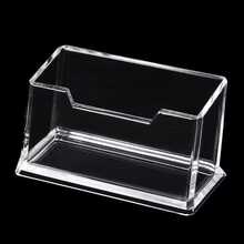 1pc Luxury Transparent Acrylic Business Card Holder - Crystal Clear Desktop Card Rack - Minimalist High-End Office Organizer - Professional Card Display Stand - Durable Acrylic Desktop Display Rack - High Capacity Card Holder Suitable For Reception And Office - A - View 4