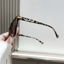1件波希米亞風貓眼時尚眼鏡，時尚夏季女款眼鏡，Y2K風格，適合海灘、旅行、派對、禮物、日常配戴 - 白豆花漸層棕 - 查看 3