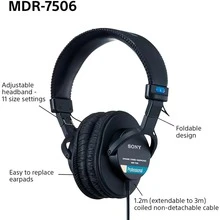 Sony MDR-7506 Professional Large Diaphragm Headphones - 查看 5
