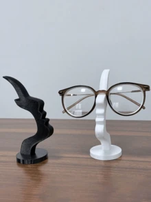 1pc Unique Curved Eyeglasses Stand - Practical Minimalist Black Design, Plastic Material, Suitable For Living Room,Office, Or As A Gift For Family And Friends, Enhances Desk Or Nightstand Decor, , Minimalist Design, Halloween.Back-To-School Season - Multicolor - View 5