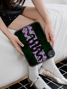 1件哥特暗黑风格凶猛野兽蛇元素防震平板电脑保护套，内置360度加厚防摔保护，兼容iPad 10代10.9英寸，便携式皮革10.2英寸平板电脑保护套 - 彩色 - 查看 6