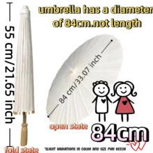 1 chiếc ô giấy trắng: Được làm từ giấy/tre với tay cầm trang nhã. Thích hợp cho tiệc cưới, quà tặng tiệc tùng, trang trí bàn tiệc, trang trí đám cưới, trang trí nhà cửa, trang trí phòng, sinh nhật cô dâu, trang trí tiệc tốt nghiệp, trang trí tiệc tùng, tiệc độc thân và nhiều dịp khác. - trắng - Xem 11