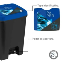 HOMYGO - 23L Pedal Trash Can For Recycling | Kitchen Bin For Paper, Organic, Plastic, And Glass Sorting - View 3