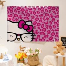 Fondo de fotografía de fiesta de cumpleaños con estampado de leopardo rosa, fondo de foto de fiesta lindo - Fondo de dibujos animados - Ver 1