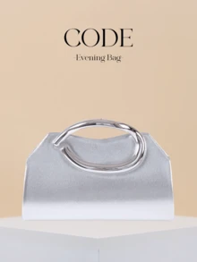 1 pieza Bolso de mano de cuero plateado elegante para mujer, bolso de embrague de terciopelo de lujo para la noche, adecuado para vestidos formales, bodas, fiestas de cumpleaños y graduaciones - Plateado - Ver 1