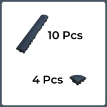 24" X 12" Large-Format Interlocking Plastic Floor Tiles | 50% Faster Installation | Easy Snap-Together Assembly | PP Material | All-Weather UV-Resistant | Outdoor Flooring Renovation Solution - GR- EDGE STRIP+ CORNE - 查看 4