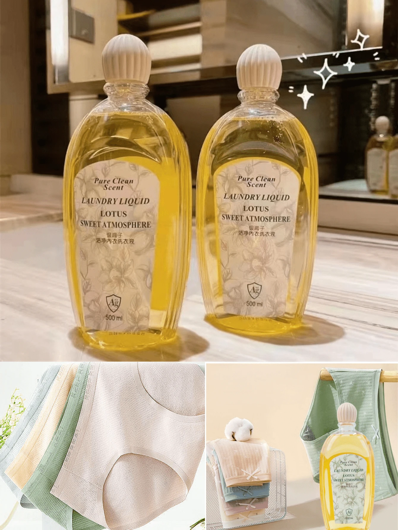 500ml Líquido para lavar lencería y ropa interior, apto para mujeres y hombres, elimina manchas