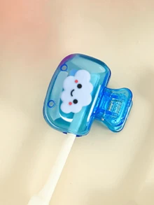 可爱云朵造型便携牙刷套，笑脸云朵牙刷架，旅行牙刷收纳盒，便携式牙刷头保护夹，牙刷收纳夹，牙刷防尘套，便携设计方便携带，防尘牙刷头套适合旅行，两个小孔方便排水，学生、旅行者必备，送给情侣、朋友、家人、老师的最佳礼物 - 彩色 - 查看 10