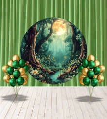 Round Forest Fabric Panel 1.50 X 1.50 With Elastic - 2 YEARS - Ver 1