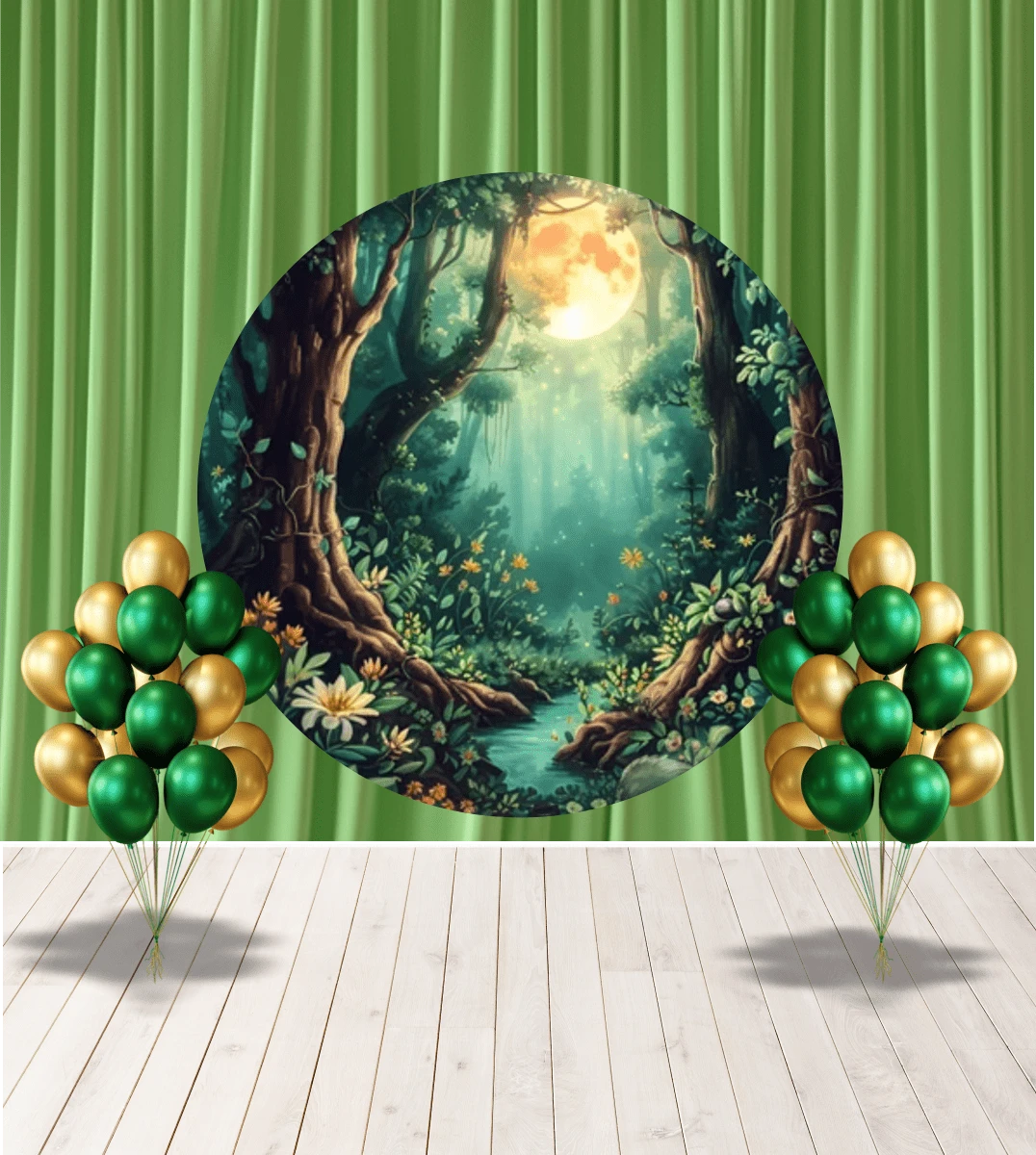 Round Forest Fabric Panel 1.50 X 1.50 With Elastic - 2 YEARS - Ver 1