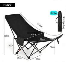 1pc Foldable 2-In-1 Camping Cot Chair, Adjustable Sleeping Recliner With Detachable Footrest, Adult Outdoor Portable Leisure Chair Bed With Storage Bag, Suitable For Fishing, Hiking, Camping, Memorial Day Outdoor Gear, Road Trip Essentials, Backyard Relaxation - Multicolor - View 14