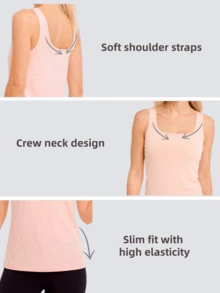 Women 5 Pack Camisole Vests, Soft Stretch Scoop Neck Tank Tops, Polyester Athletic Shirts For Holiday, Sports & Vacation - 彩色 - 查看 2