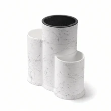 1pc Multi-Function Knife Holder, 3-In-1, Kitchen Utensil Storage Rack, Knife Holder, Empty Knife Rack, Large Kitchen Tool, Black Matte Multi-Function Kitchen Utensil Organizer Rack, Can Hold Chopsticks, Knives, Etc., Space-Saving Kitchen Gadget - 3-in-1 White Brushed - View 5