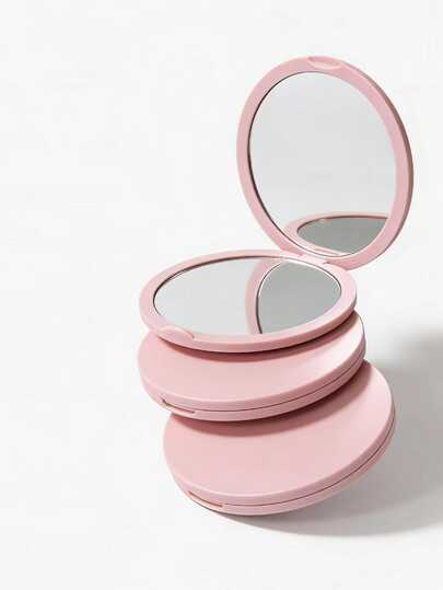 1 Set Minimalist Portable Folding Makeup Mirror, Double-Sided Handheld Beauty Compact Mirror, Small Round Mirror, Gift For Holiday, Birthday, Essential For Women On The Go. High-Definition Mirror Surface, For Makeup/Grooming, Home Decor (Living Room/Bedroom/Bathroom), Travel Accessory, Wedding/Party/Birthday/Gift For Him/Her/Friends/Teachers/New Year