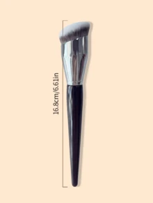 Bộ 1 cọ trang điểm cơ bản cỡ lớn, thiết kế đầu tròn vát cạnh, cọ trang điểm chuyên nghiệp làm từ lông tổng hợp, thích hợp để tạo khối, đánh nền, che khuyết điểm, đánh má hồng, tạo khối, đánh phấn phủ, đánh lớp nền, v.v. - màu đen - Xem 5