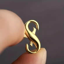 Khóa cài lò xo đôi hình số 8 mạ vàng 18K dùng để tự làm vòng cổ, kết nối đóng mở, khóa càng cua mạ vàng. - Khóa lò xo hai chiều hình số 8 - Xem 4