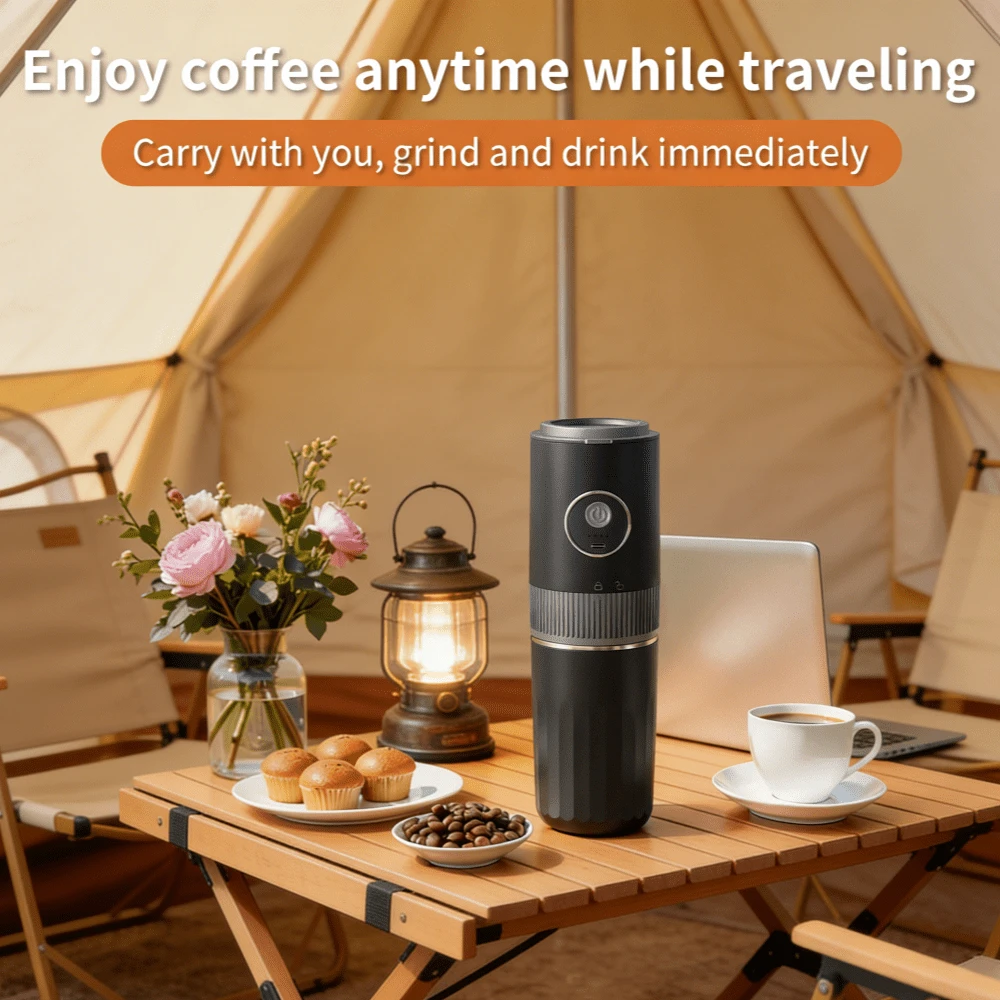 JFBONIN Portable All-In-One Coffee Maker - Built-In Grinder, Handheld Espresso Machine And Mini Drip Coffee Maker For Home And Outdoor Camping