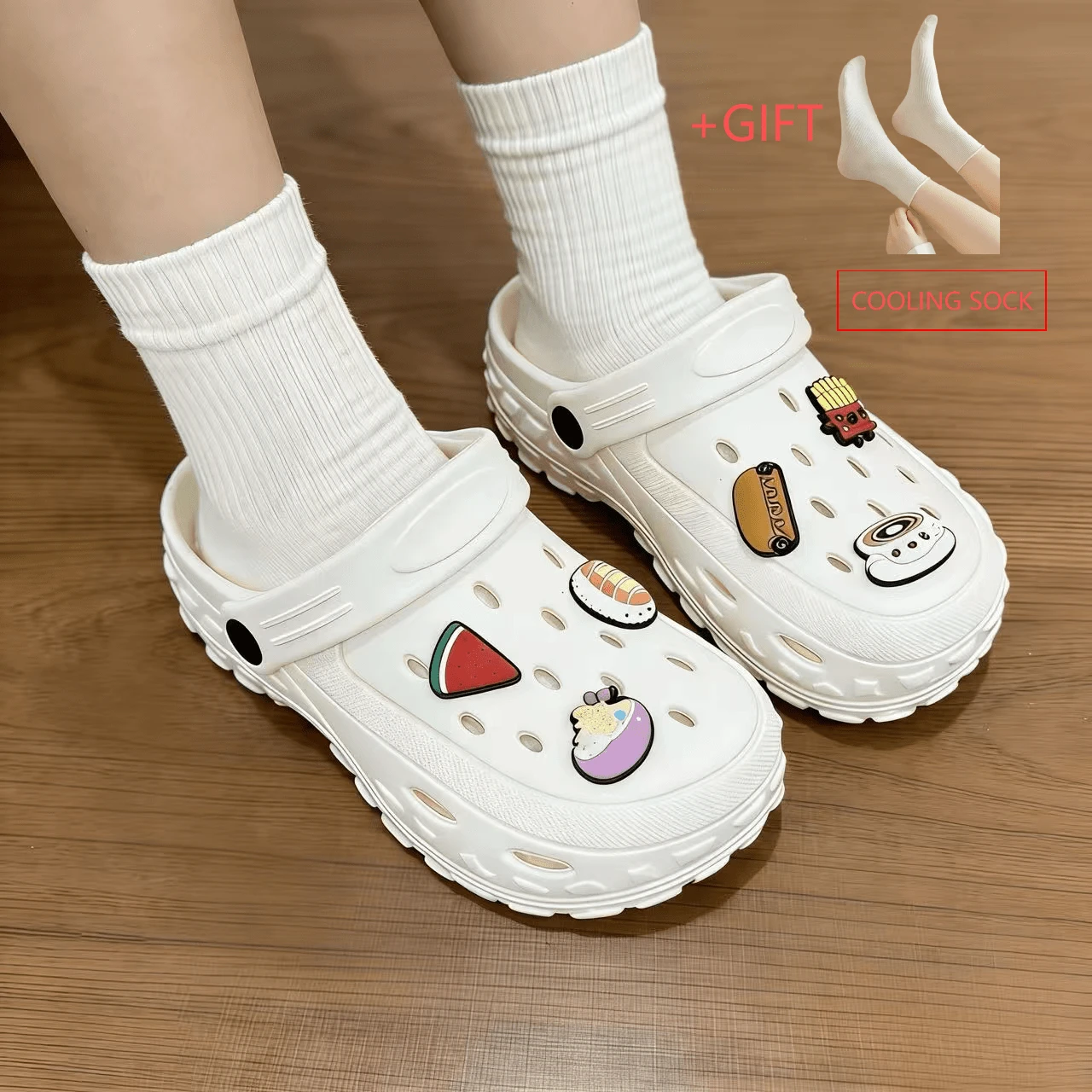 2026 New Summer Fashionable Slip-On Sandals, Soft Sole Comfortable Versatile EVA - White - View 1