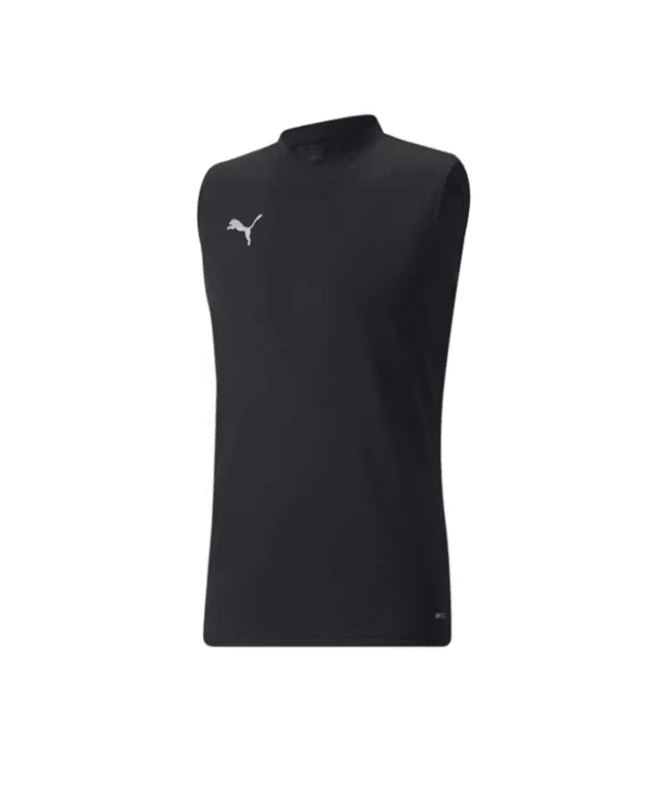 Puma Sleeveless T-Shirt For Running Training Basketball Sports, Summer Fitness Slim Fit V-Neck Vest, Unisex - Black-silver - View 1