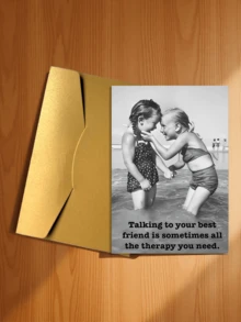 1pc Retro Style Funny Birthday Greeting Card, Sometimes The Best Healing Is Just Chatting With Your Best Friend, Best Greeting Card For Your Good Friend - A - View 13