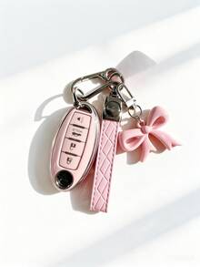 Bow Knot Keychain Set Ev 4-Key For Nissan Key Chain Protector (With Key Chain) - Soft TPU, Fit For Nissan Altima, Sentra, Maxima, Rogue, Armada, Pathfinder & For INFINITI Smart Remote Control - Perfect Gift - Bow - View 5