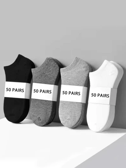 1/5/10/20/40/60/80 đôi tất cổ chân mỏng màu trơn dành cho nam/nữ, mùa hè