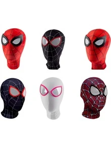 Bộ 6 mặt nạ cosplay in 3D, chất liệu Lycra, che kín mặt, phụ kiện trang phục phù hợp cho người lớn và thanh thiếu niên, món quà hoàn hảo cho người hâm mộ siêu anh hùng, mặt nạ co giãn dùng cho Halloween, tiệc sinh nhật, nhập vai. - Xem 5