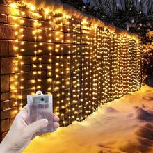 Outdoor Lights, Sparkling Room Bedroom Living Room Curtain String Lights, Fairy Tale Wreath Decor, Fairy Lights, Patio String Lights, Holiday Lights, Garden Lights, Holiday Lighting Decor, Birthday Party Decor, Landscape Lighting, Romantic Atmosphere Room Decor, Wedding Party Decor Fairy Lights, 4 Light Color Options, Battery Box Curtain Lights, Camping Decor, Christmas Halloween Decorative Lights, Fairy Tale Wreath Decor - Battery Box Curtain Light - View 8