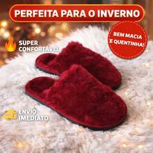 Women's And Men's Unisex Winter Slippers, Plush, Warm, Comfortable, Soft, Non-Slip, Cold Weather - 紅木色 - 查看 2