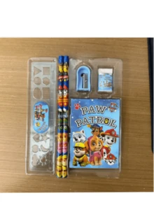Paw Patrol Cartoon Ruler, Pencil Sharpener, Eraser, Notebook Set, Creative Drawing & Office Supplies, Learning Aids; Paw Patrol Cute Puppies Chase, Rubble, Zuma, Skye, Rubble And Tracker Rex Stationery Set, Birthday Gift - Multicolor - View 2