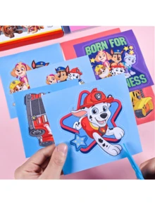 Artesanía de recorte de papel de Paw Patrol, juguete educativo hecho a mano para niños de jardín de infantes - Multicolor - Ver 3