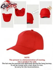1pc Red Unisex Von-Dutchs Print Baseball Cap, Sun Hat, Curved Brim, Dad Cap. Suitable For Daily Use And Outdoor Activities. Outdoor Adjustable Sun Cap. Spring-Summer Travel, Tourism, Beach Vacation Hat. - 紅色 - 查看 4