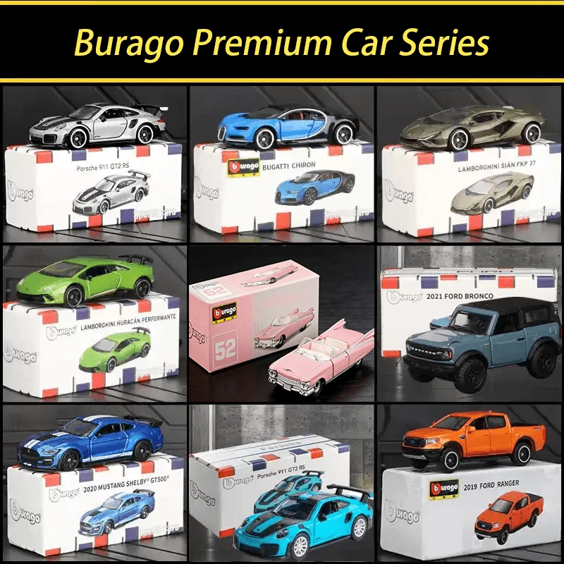 Burago 1:64 比例合金压铸汽车模型收藏，奥迪、保时捷 911、奔驰、布加迪、领克、高尔夫、凯迪拉克，官方正品复刻模型，成人礼品 - 彩色 - 查看 1