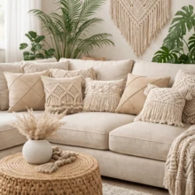 Set Of 4 Cushion Covers 40x40 Cm Premium Suede Decorative Luxury For Sofa, Living Room, Bedroom With Zipper - 4 Màu be - Xem 9