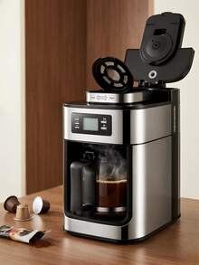Coffee Bean Automatic Grinding Function,Stainless Steel Body Coffee Basket Detachable With Insulation Function, 1050W 1L 34 Ounces With LCD Display Screen Control Coffee Machine,Coffee Bean Container Capacity 60g,24-Hour Reservation Function - EU E Type Plug(220-240V) - View 10