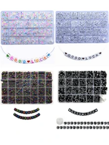 100/810/840入 6*6mm 正方體壓克力字母珠 DIY 手鍊項鍊鑰匙圈珠寶手工配件禮品 - A - 查看 1