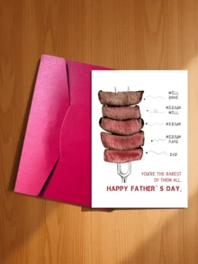 1 tấm thiệp chúc mừng Ngày của Cha độc đáo, thiết kế hình miếng bít tết ngộ nghĩnh từ con gái/con trai, thiệp quà tặng Ngày của Cha dành cho bố/chồng. - A - Xem 13