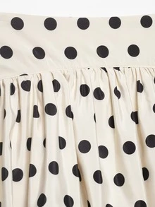 Camellia Summer New Women's Fashion European And American Style Minimalist Polka Dot Balloon Skort Vacation White - White - View 8