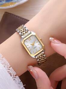 1 chiếc đồng hồ nữ thạch anh thanh lịch, thiết kế mặt vuông cổ điển với điểm nhấn vàng, phù hợp để đeo hàng ngày, đi biển, dự tiệc, hẹn hò và nhiều dịp khác. Một món quà tuyệt vời dành cho bạn gái, mẹ vào các dịp lễ và Ngày của Mẹ. Đồng hồ đeo tay thạch anh nữ thời trang, sang trọng, cổ điển và thanh lịch, chất liệu kim loại tối giản, lý tưởng cho các bữa tiệc, kỳ nghỉ, ngày lễ và các dịp khác. - Nhiều màu - Xem 4