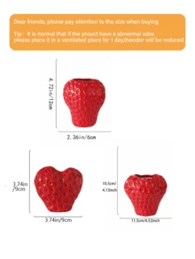 1 chiếc bình trang trí hình quả dâu tây bằng nhựa, làm thủ công, mô phỏng quả dâu tây sống động như thật, dùng trong nhà và ngoài trời, chất liệu nhựa, phong cách Bohemian, quà tặng trang trí nhà cửa, sinh nhật, tốt nghiệp, trang trí phòng, bình thủy tinh. - Nhiều màu - Xem 3